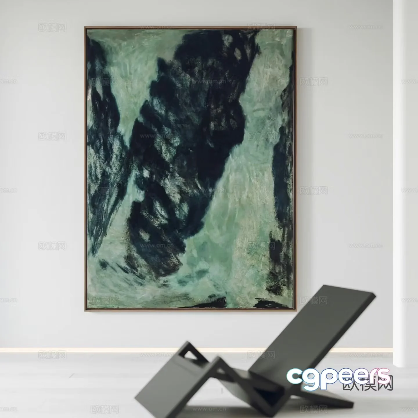 Modern hanging paintings decorative paintings leisure chairs 3d model