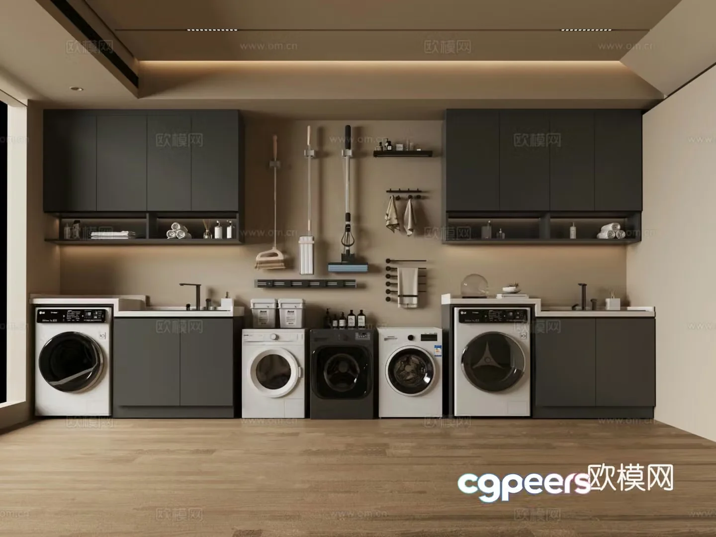 Modern washing machine cabinet washing machine 3d model