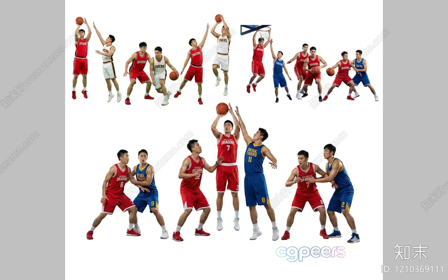 The Main Subject Is A Group Of Basketball Players 3D Model – 15087 – VRAY Render
