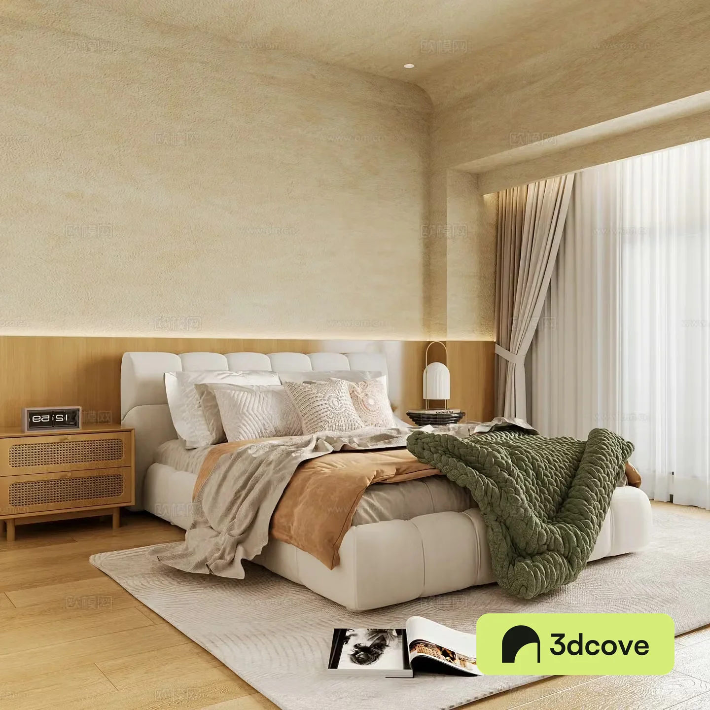 Wasabi Middle Ages Home Bedroom Wasabi Wind Bedroom Secondary Bedroom Master Bedroom Bathroom Window Bedroom 3D Model