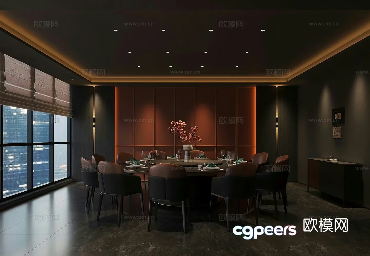 The Main Subject Is A Dining Room With A Table And Chairs 3D Model – 11779 – VRAY Render