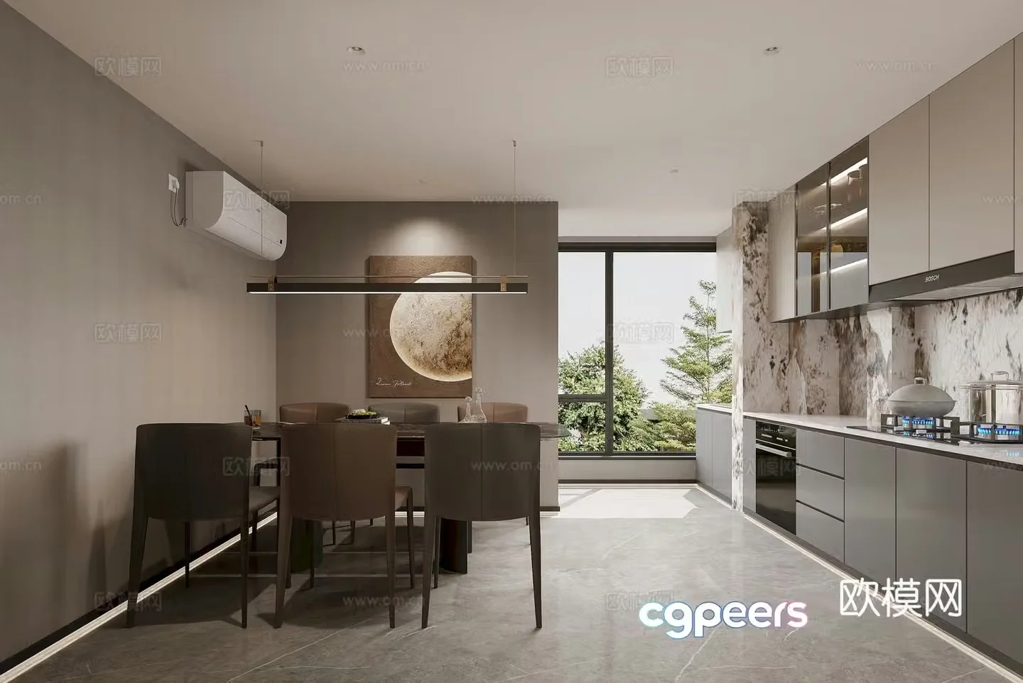 Modern restaurant 3d model