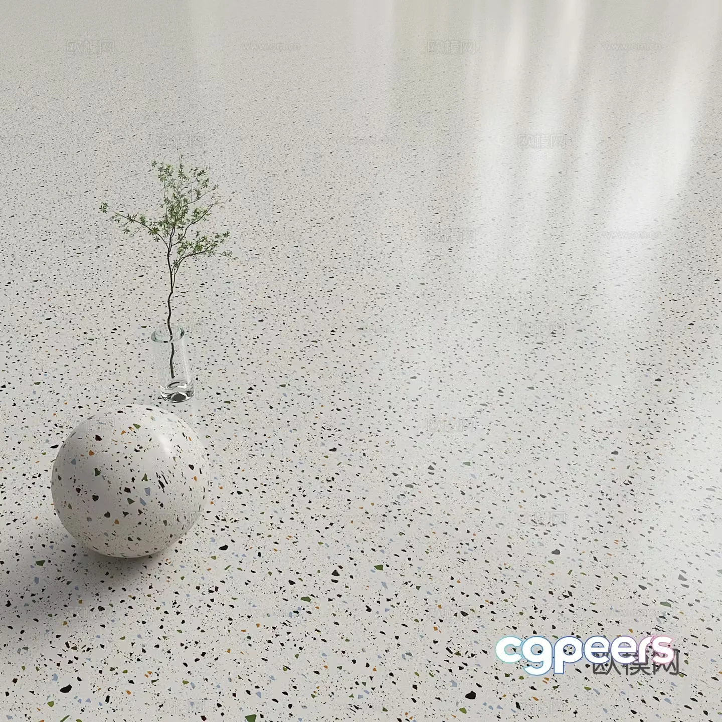 Modern terrazzo Modern artificial stone Quartz stone countertop Rubber floor Modern floor glue 3d model