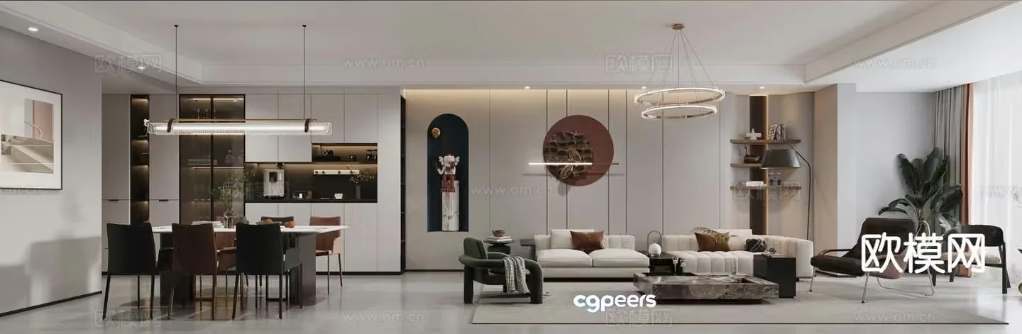Modern guest restaurant 3d model