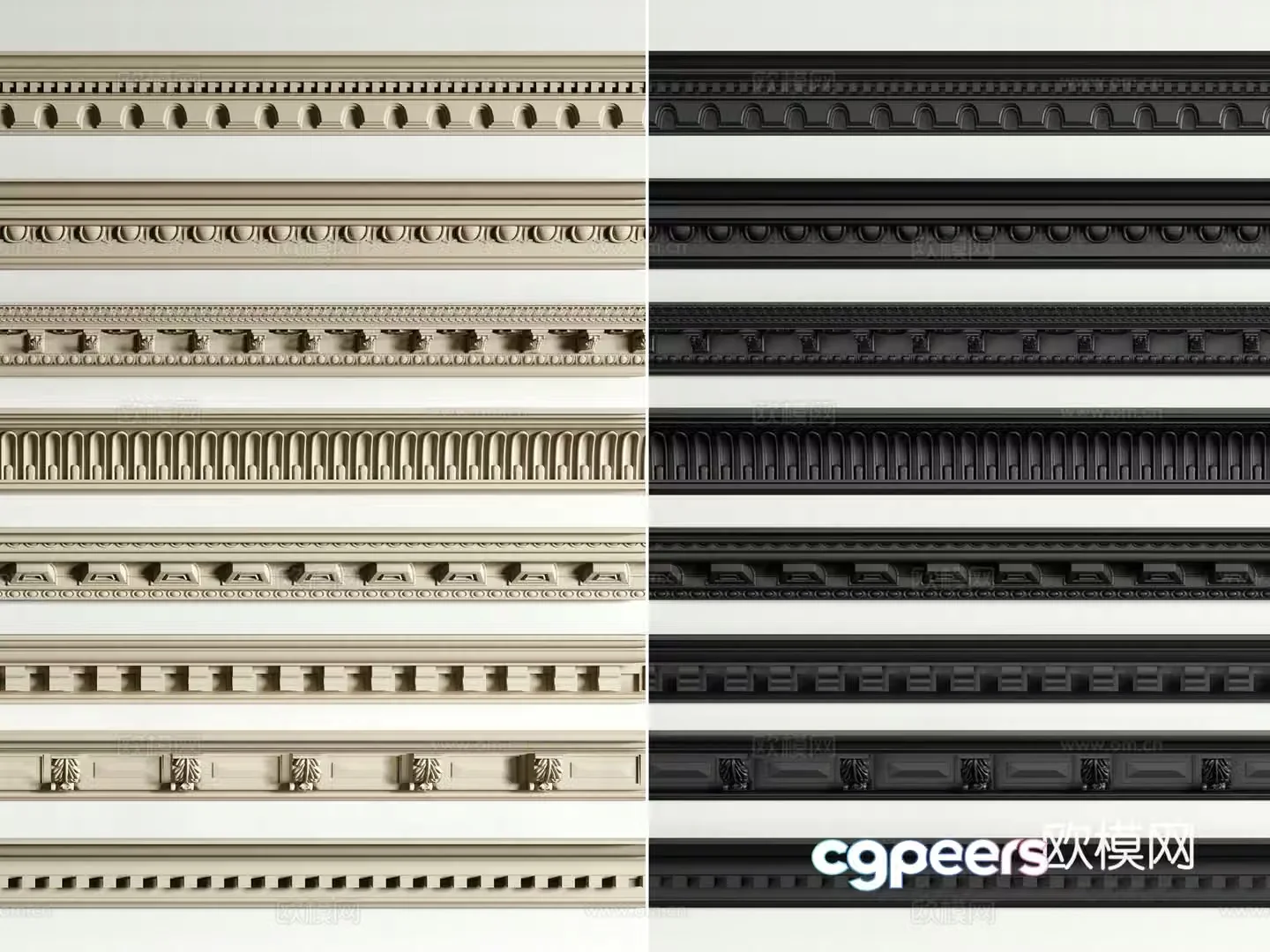 Simple European plaster line lines ceiling corner line inner corner line 3d model