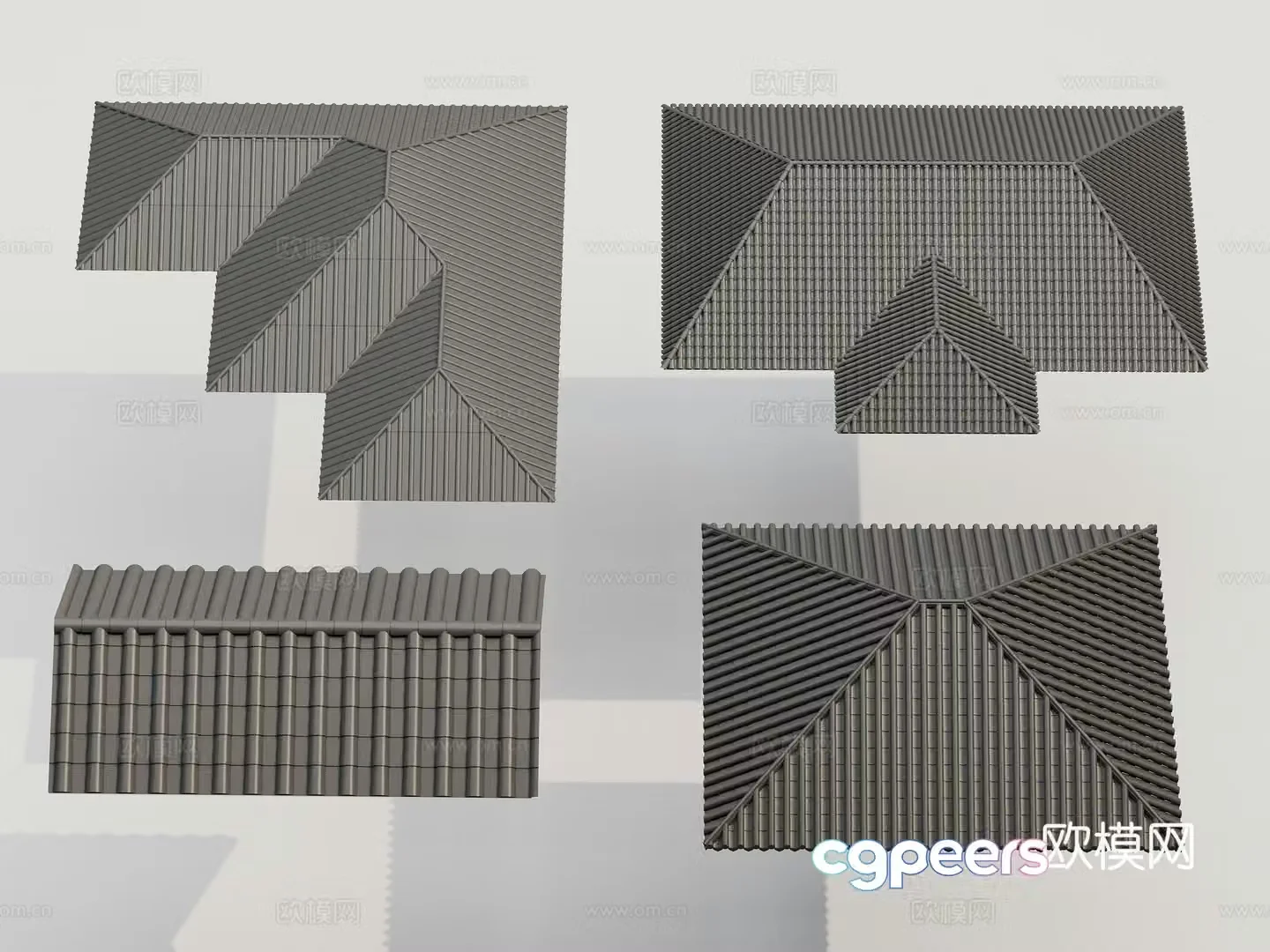 New Chinese style roof ridge eaves 3d model