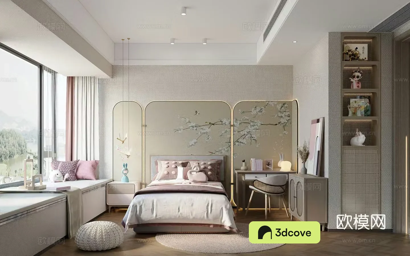 New Chinese style bedroom daughter’s room child’s room