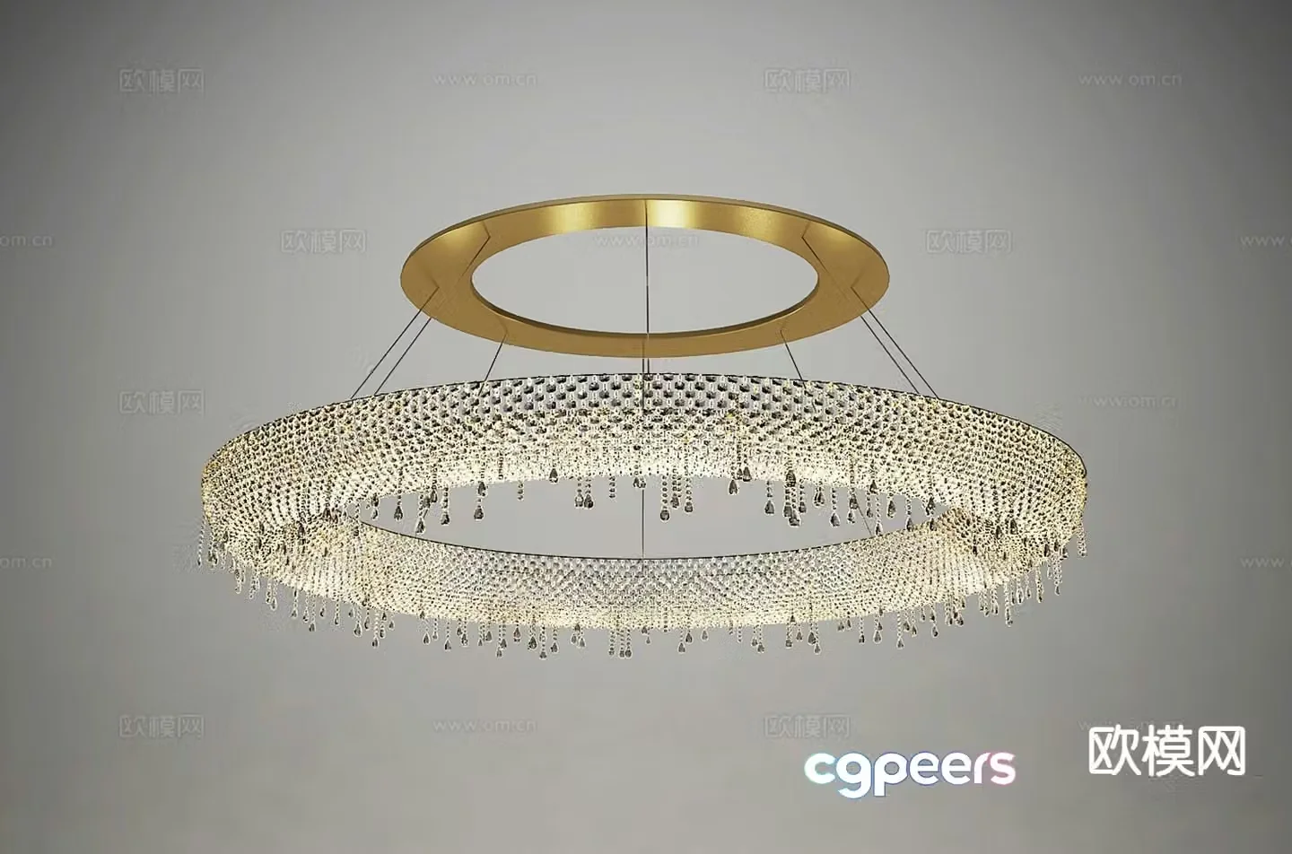 Light luxury chandelier crystal chandelier 3d model
