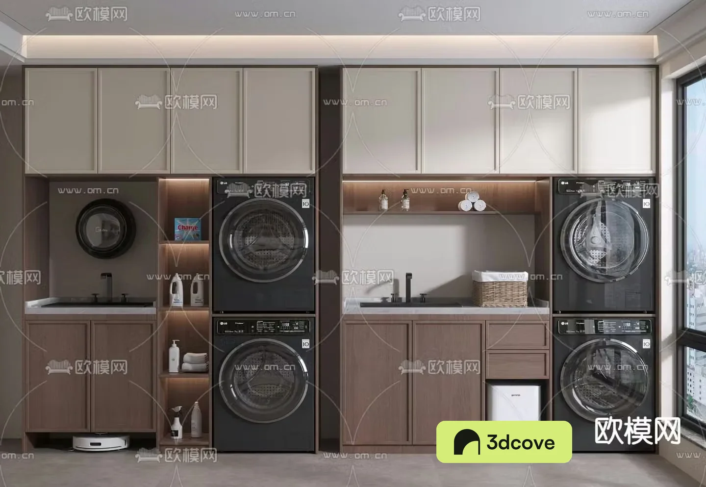 Medieval style balcony cabinet washing machine cabinet