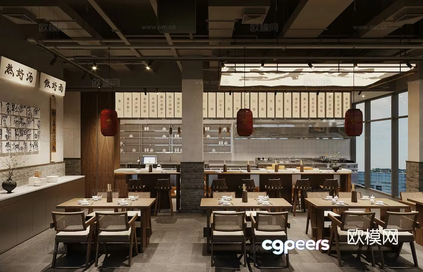 New Chinese Noodle Restaurant Chinese Restaurant 3D Model