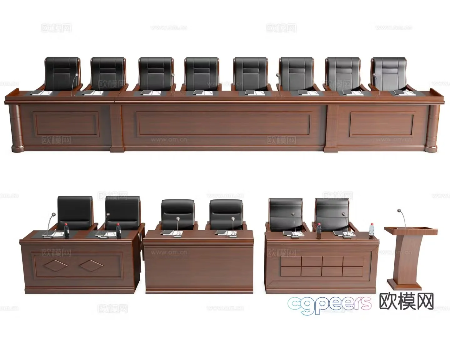 Modern conference tables and chairs chairman table and chairs 3d model