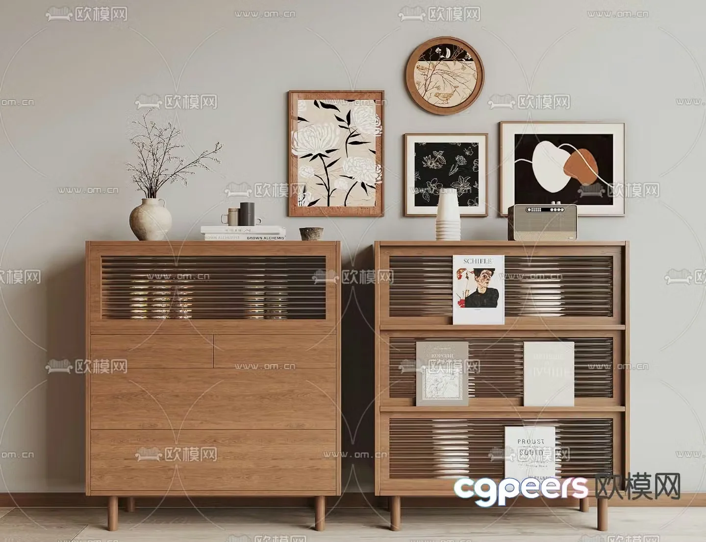 Medieval style chest of drawers 3D model