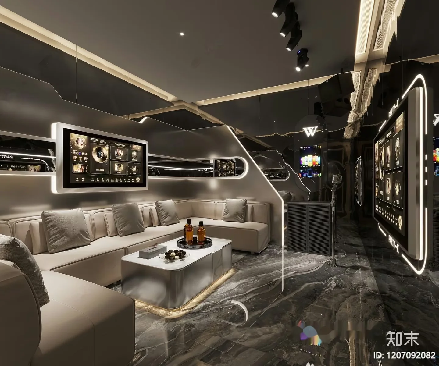 Modern Entertainment Room 3D Model – 11056 – VRAY Render