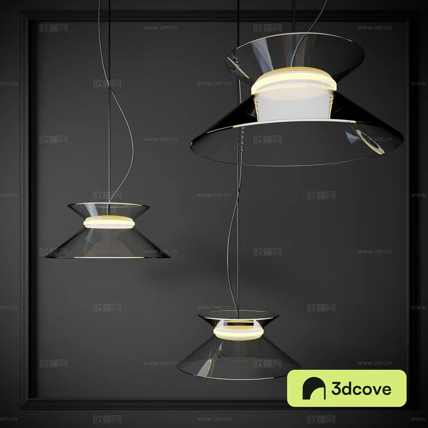 Modern glass small chandelier