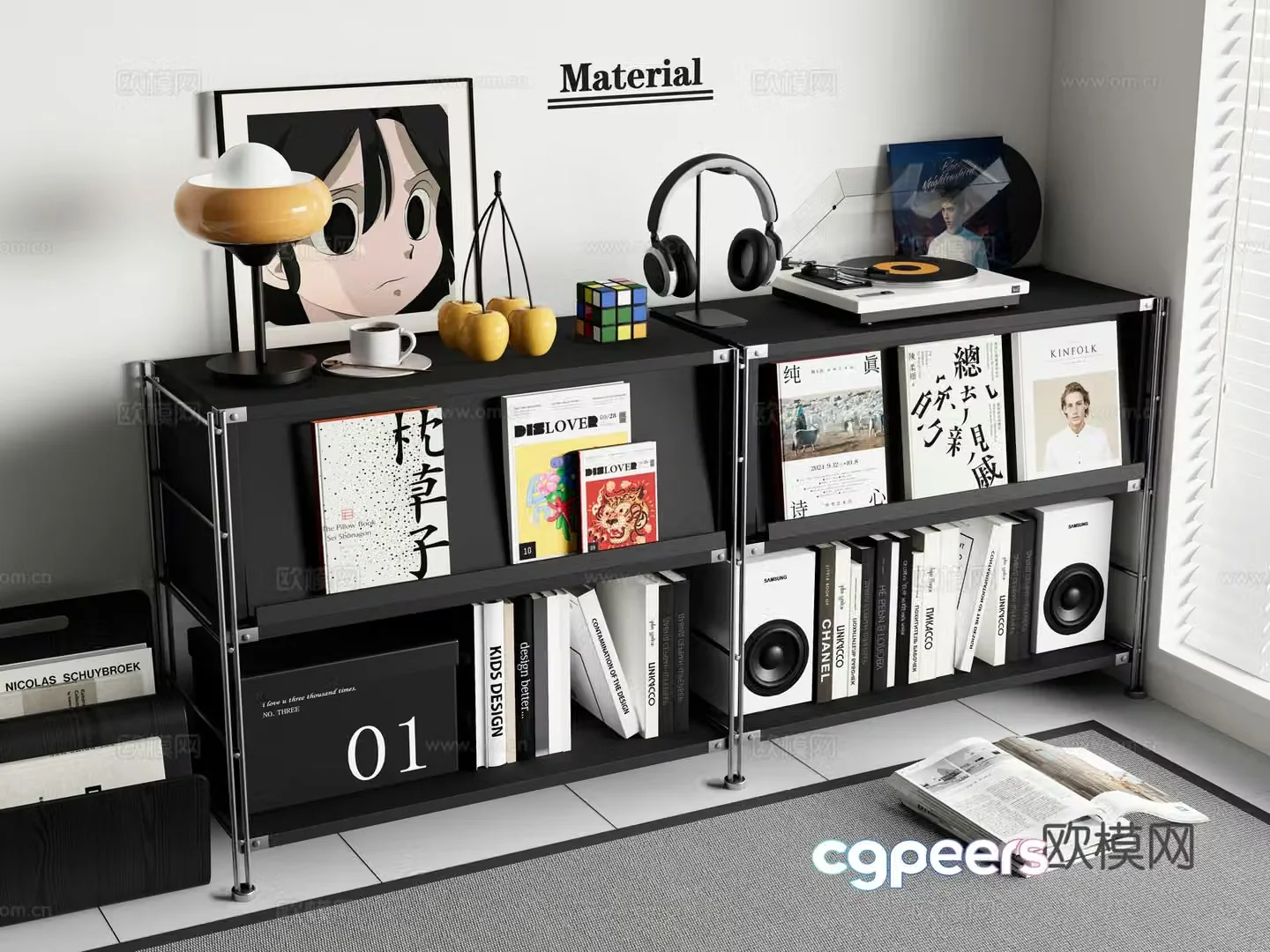 Modern porch cabinet side cabinet decorative cabinet magazine cabinet 3d model