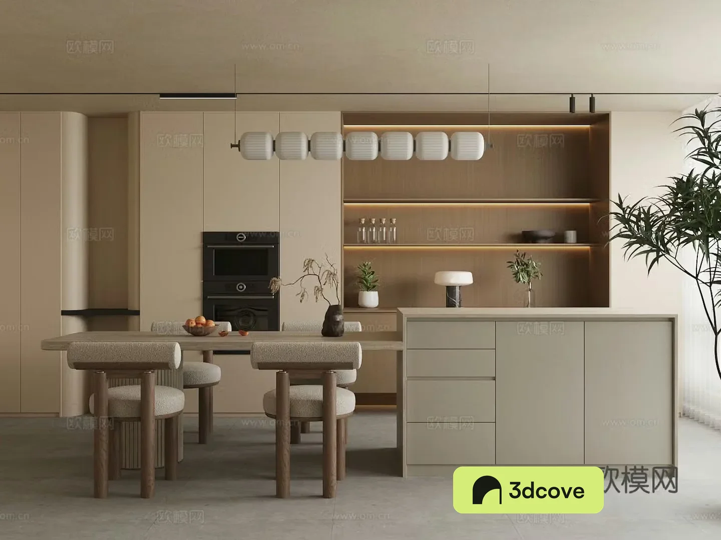 Modern home restaurant Open restaurant Island restaurant Kitchen restaurant Light luxury sideboard
