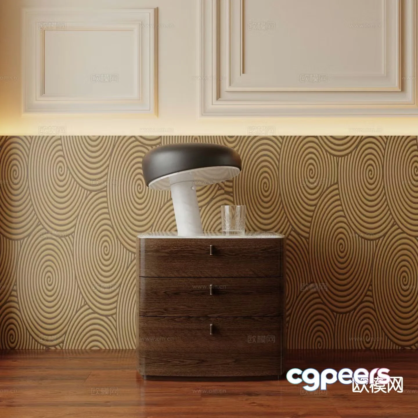 Modern bedside table 3d model