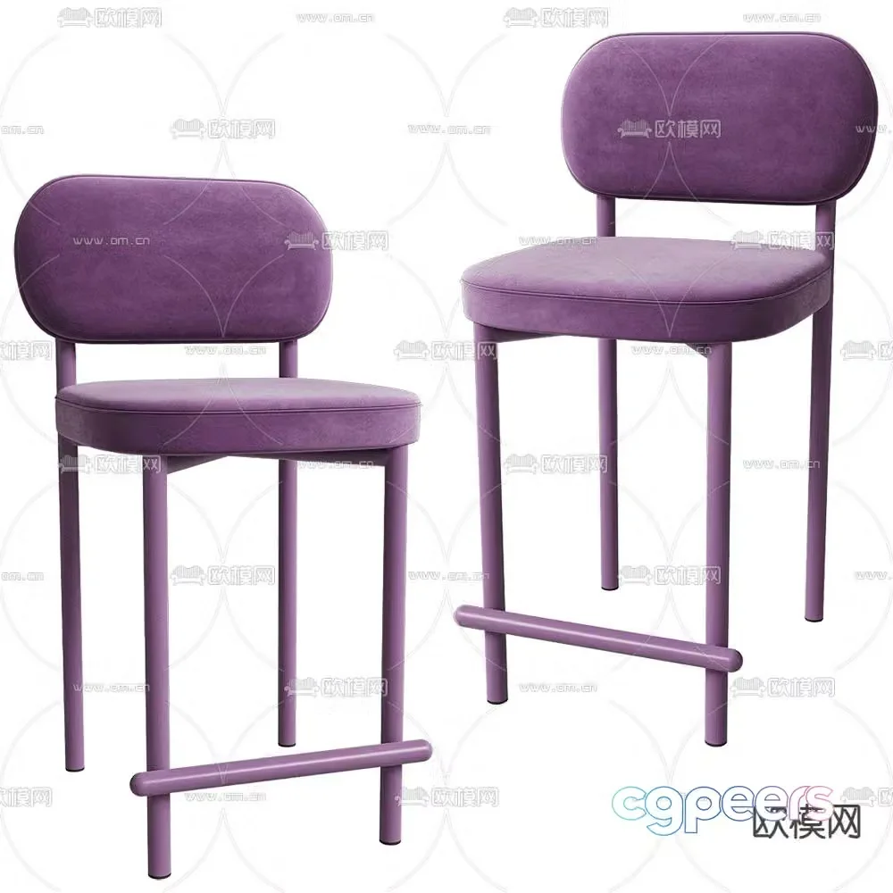 design purple bar stool bar stool high stool 3d model