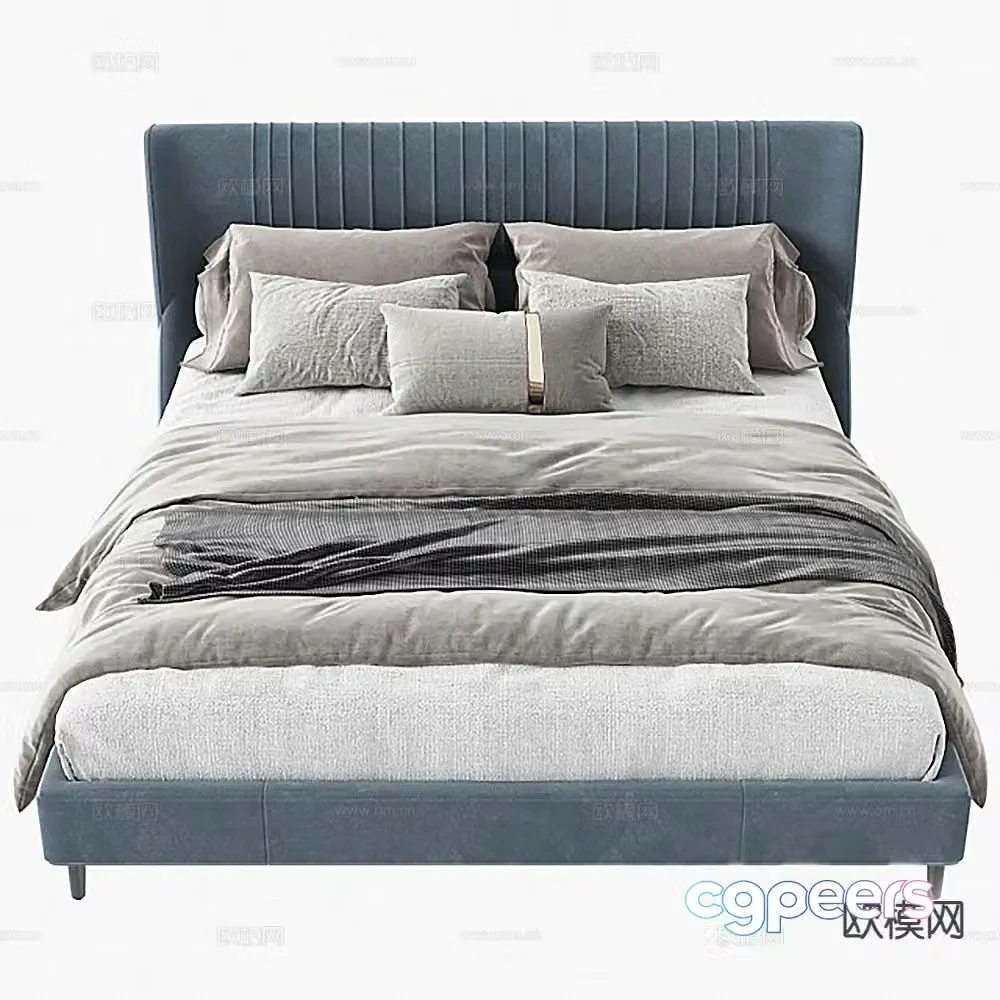 Modern double bed 3d model