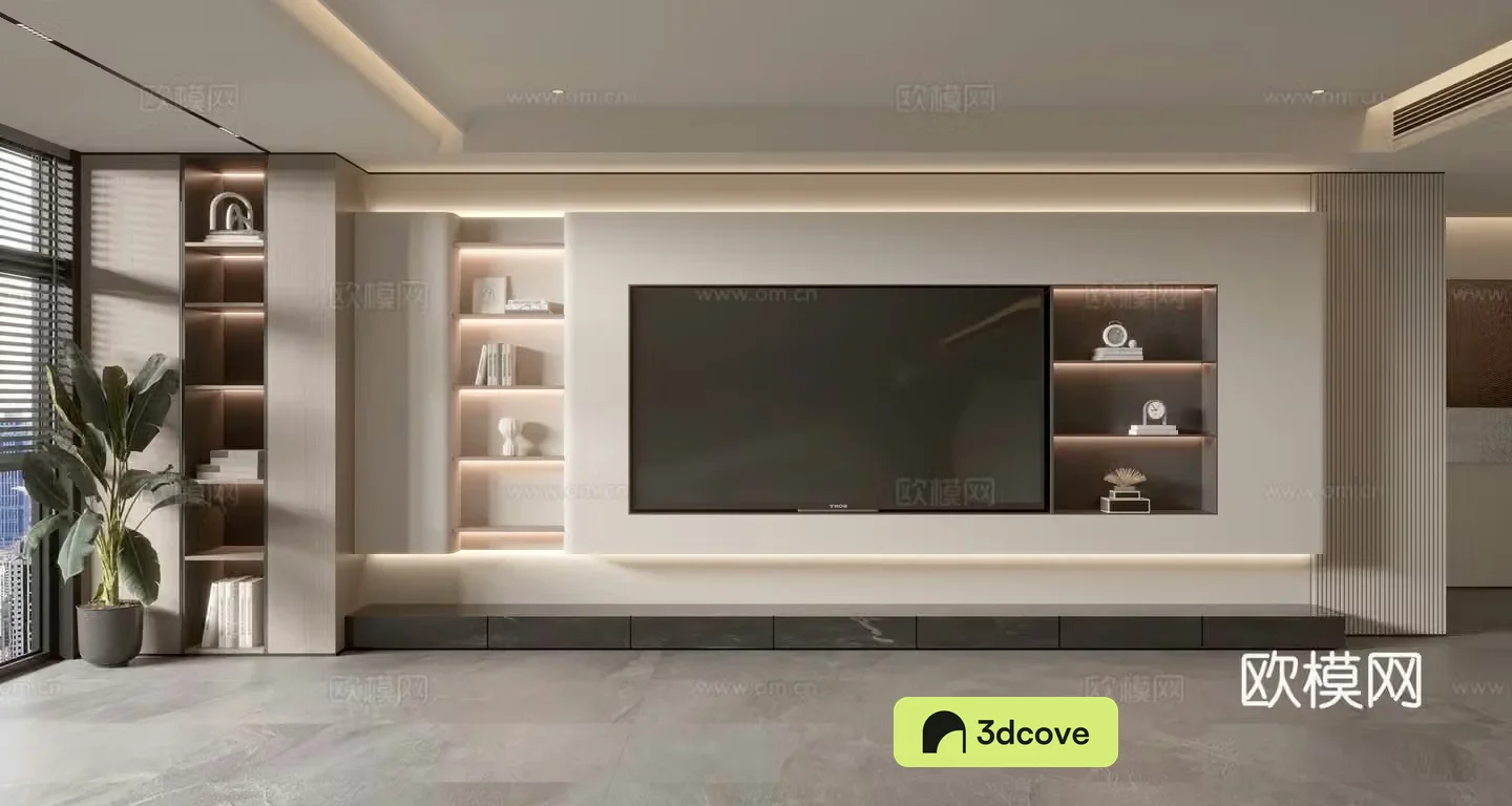 Modern TV background wall