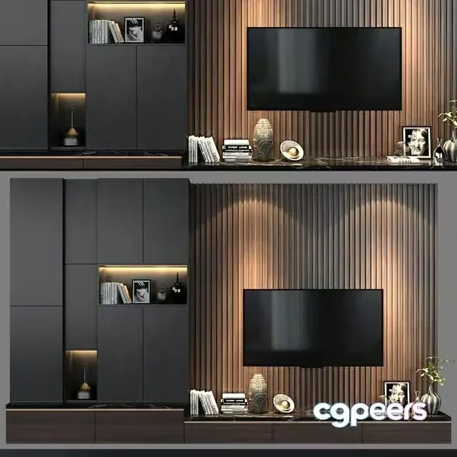 3ds Max Free – TV Wall set 138