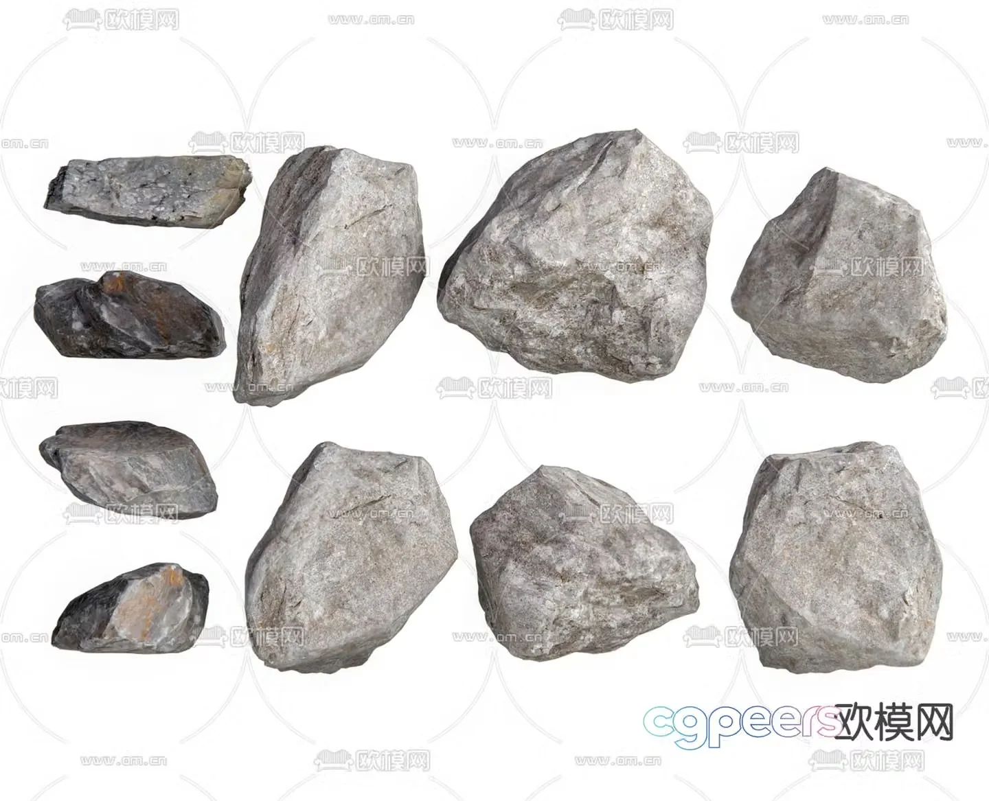 Modern landscape stone 3d model