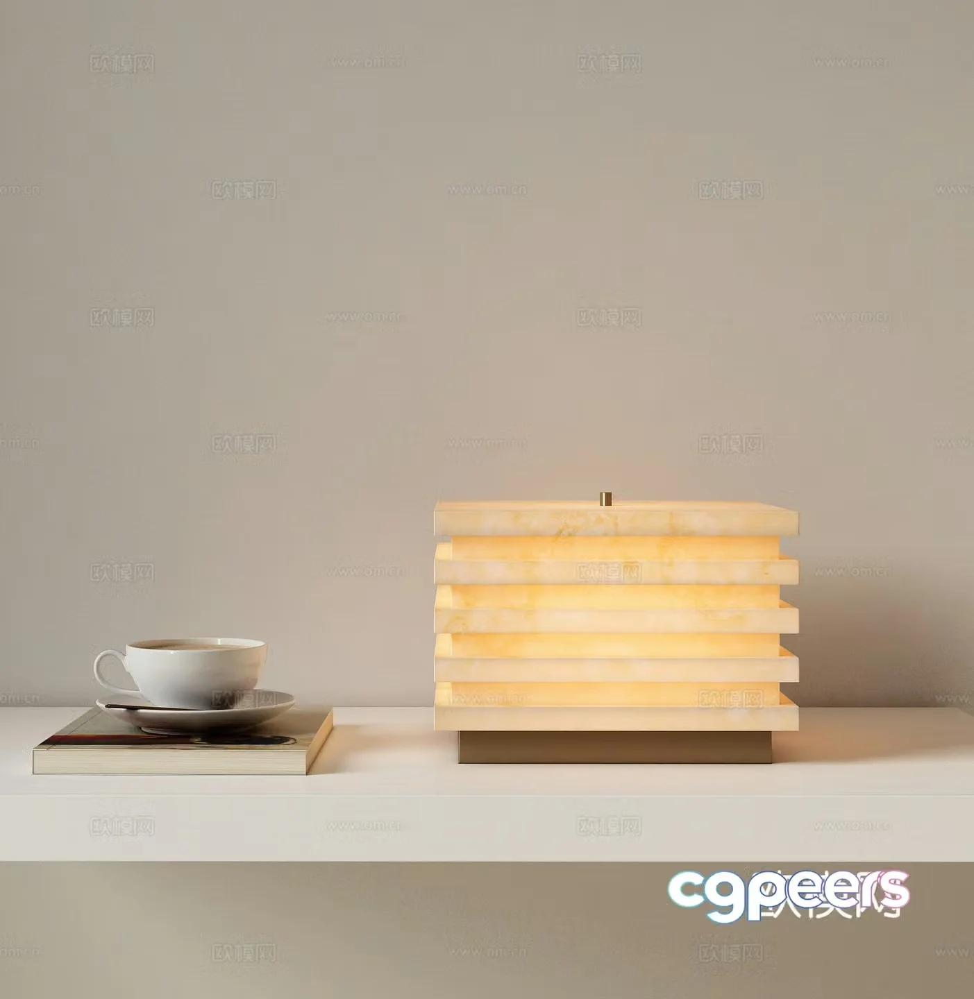 Modern light luxury desk lamp translucent stone desk lamp retro desk lamp living room desk lamp bedside desk lamp 3D model