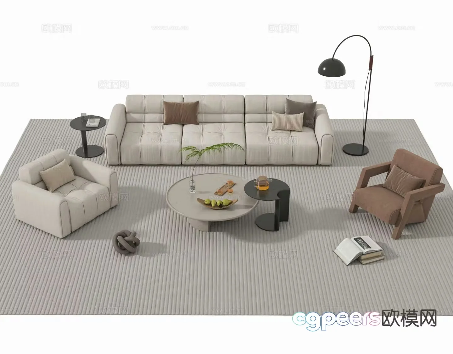 Modern sectional sofa 3d model