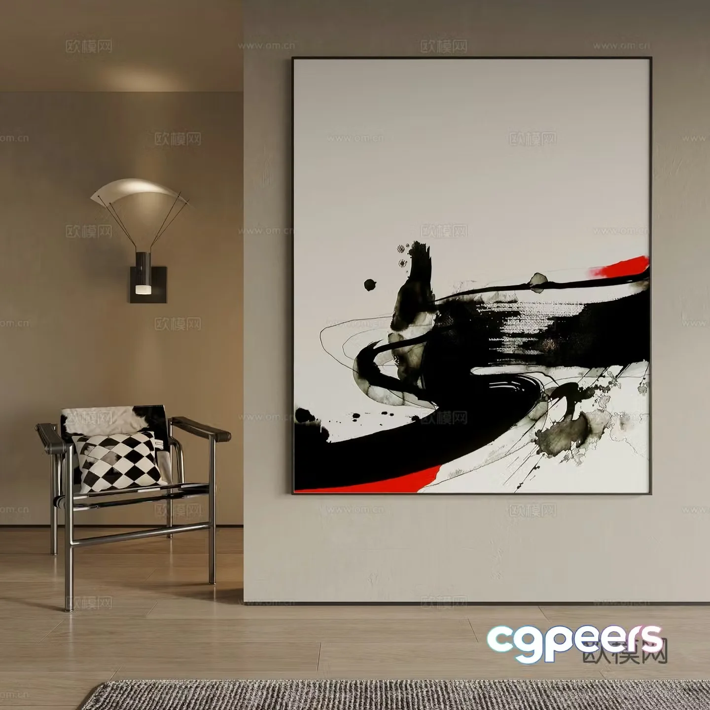 Modern decorative painting 3d model