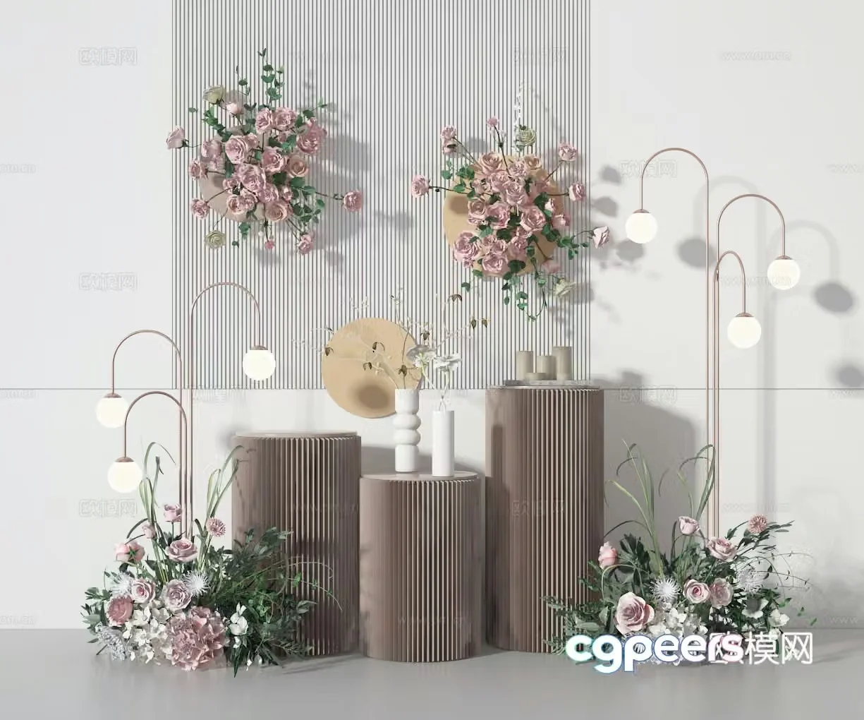 Flower art and beauty ornaments 3D model