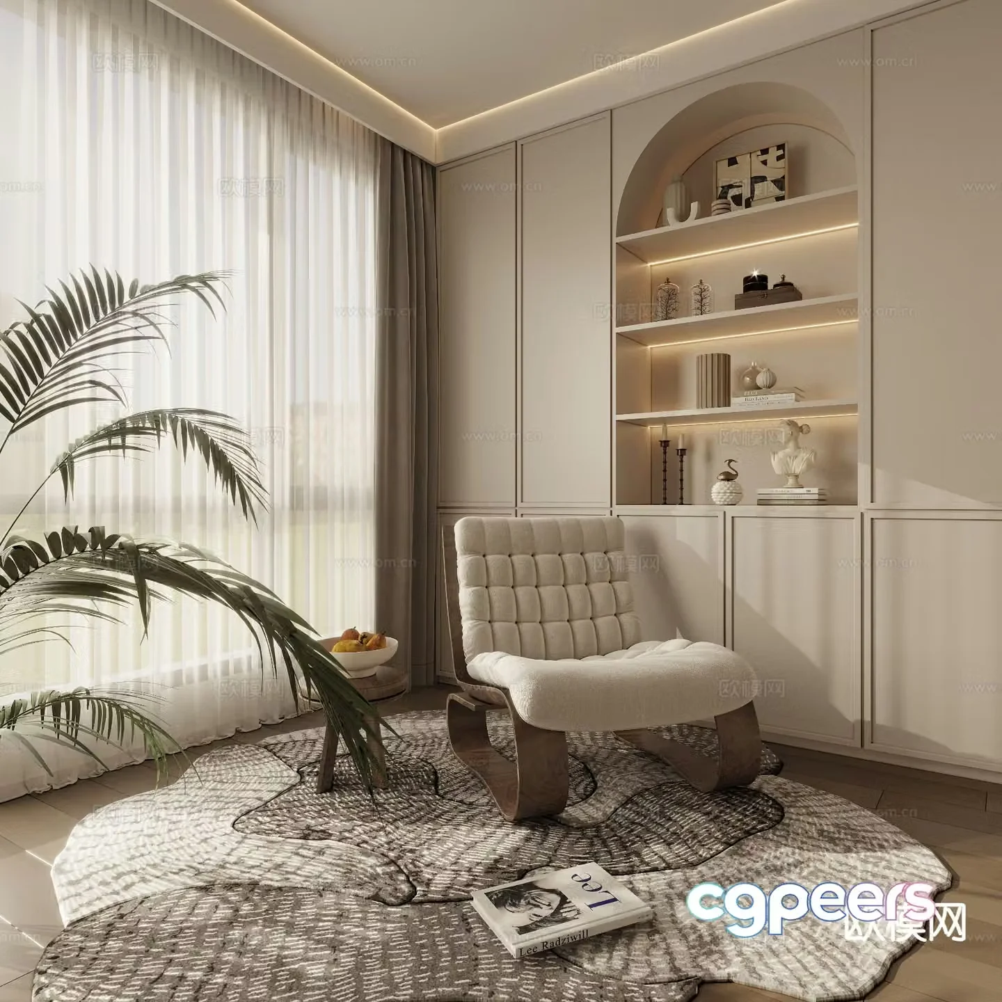 French chair leisure chair beanbag sofa 3d model