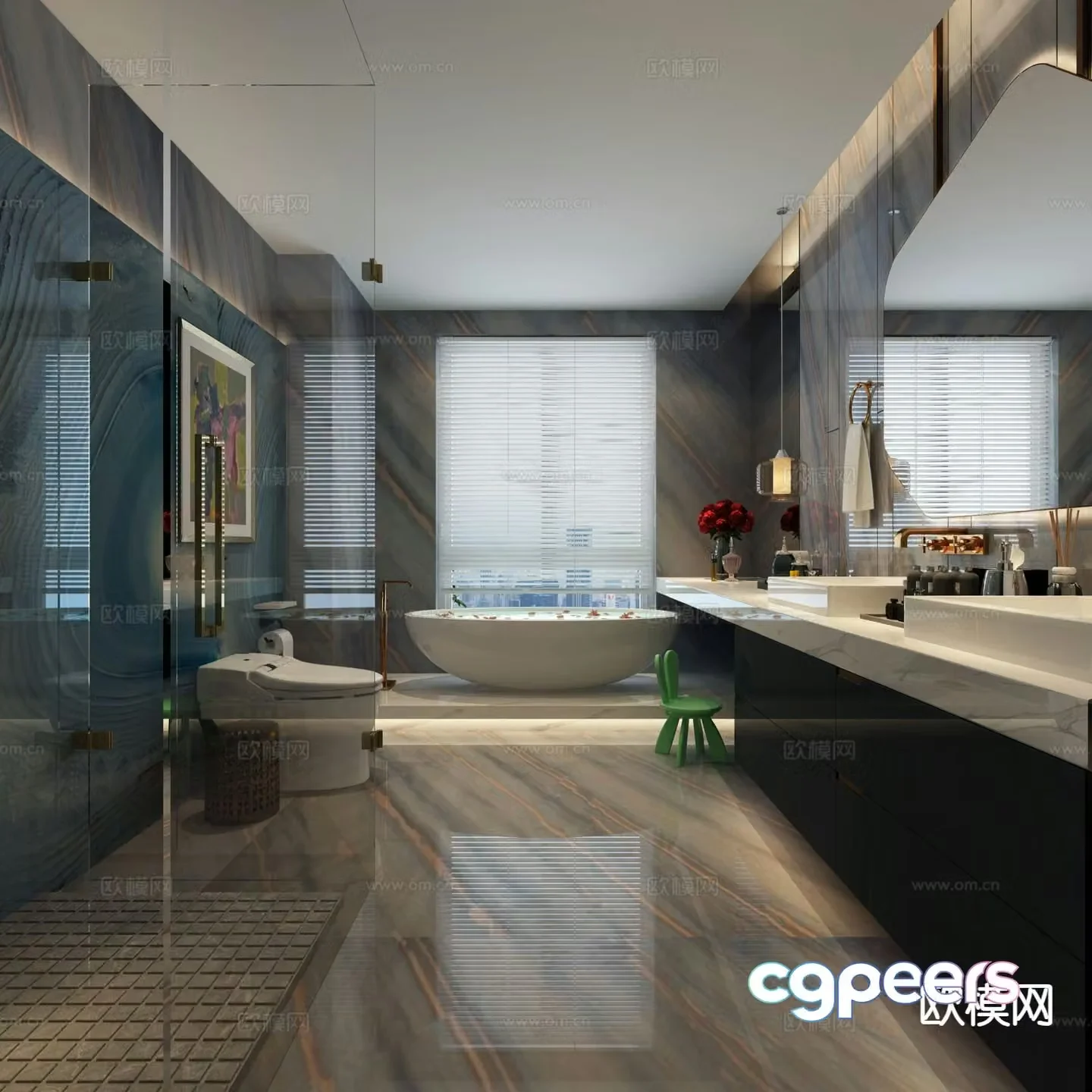 Modern bathroom bathroom toilet 3d model