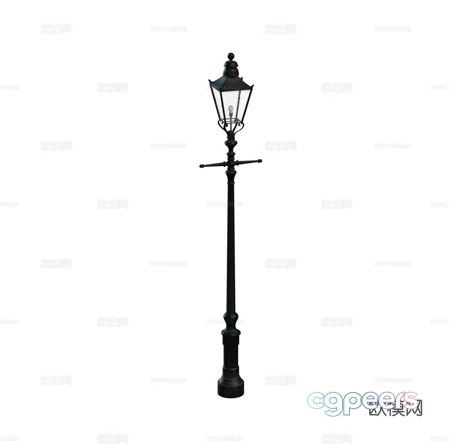 European American French outdoor street lights courtyard lights high pole light combination 3D model