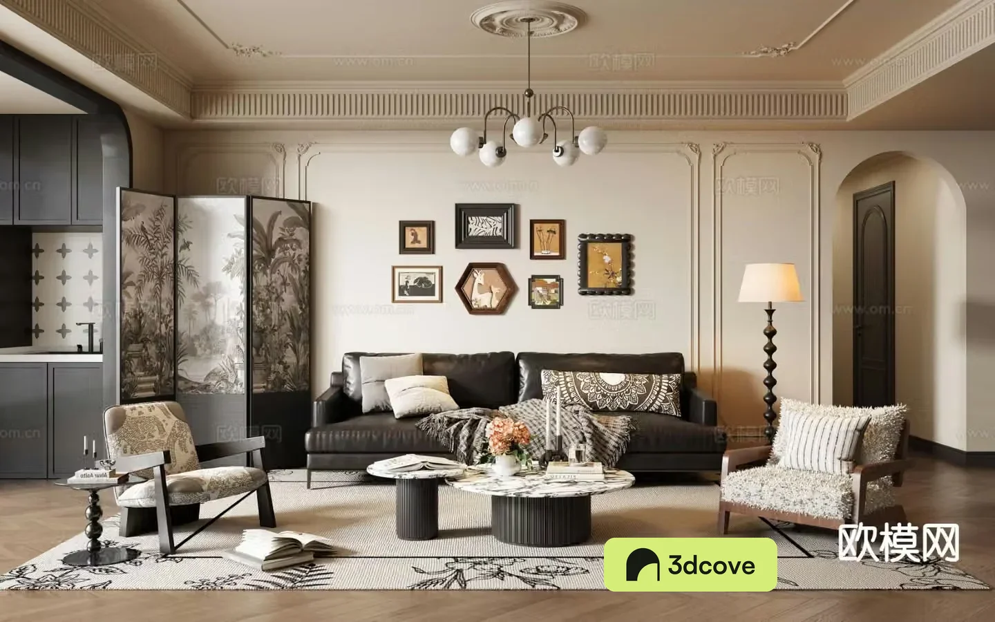 French medieval style living room