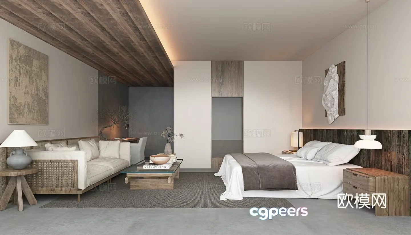 Wabi Sabi B&B Room Hotel Room 3D Model