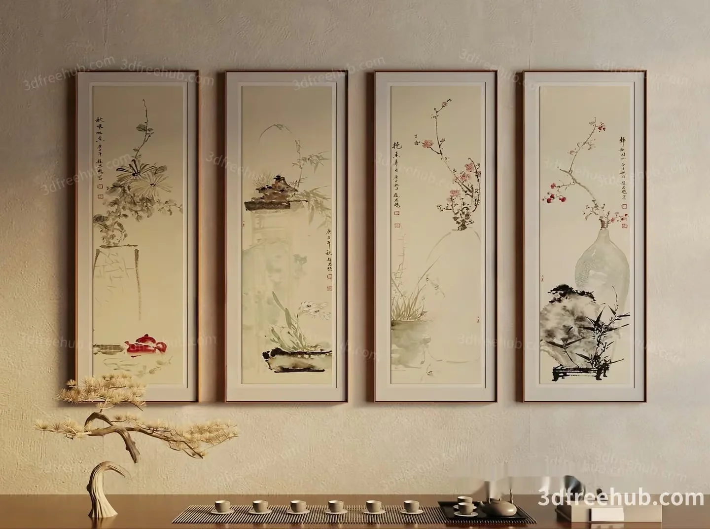 Artwork On A Wall 3D Model – 20219 – VRAY Render