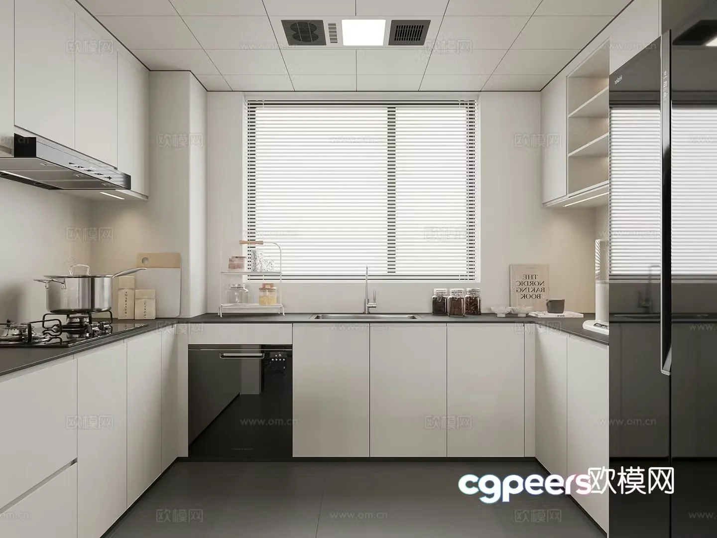 modern kitchen cabinet 3d model