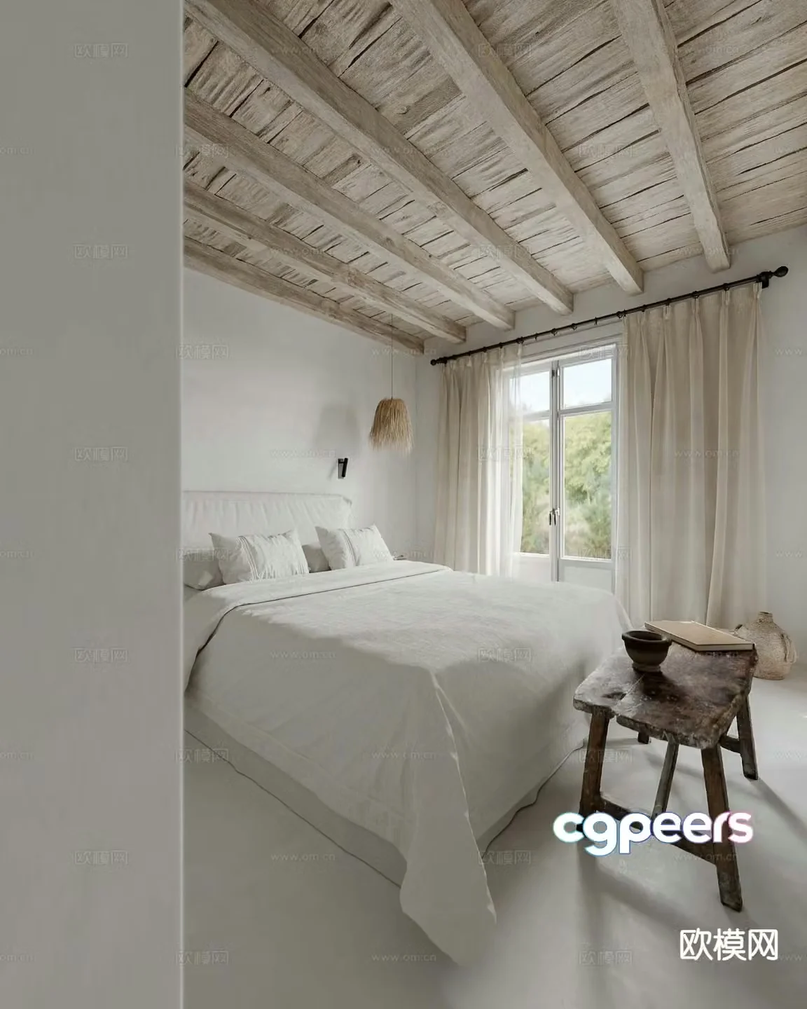 Wabi Sabi bedroom master bedroom 3d model