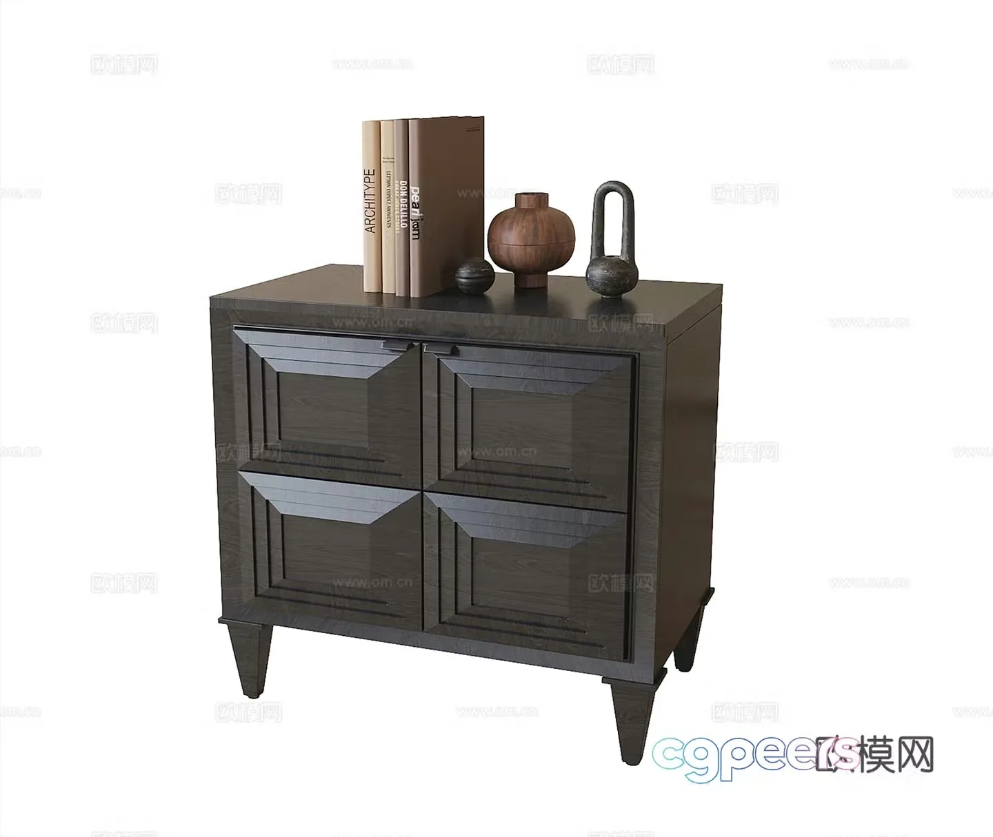 French bedside table 3d model