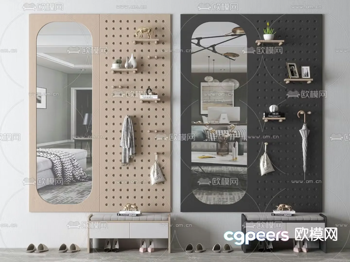 Modern hole board 3d model
