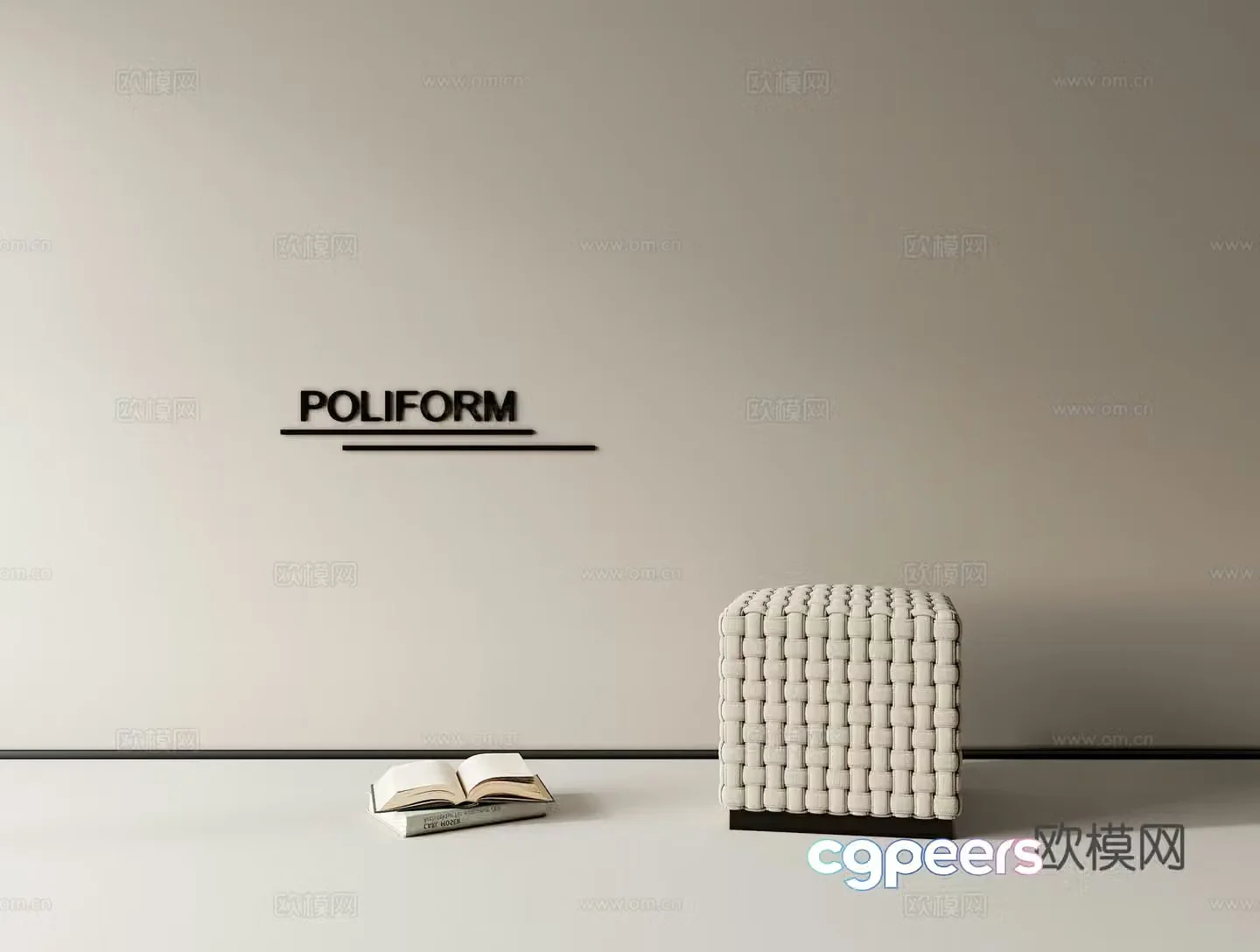 3D model of low stool side stool