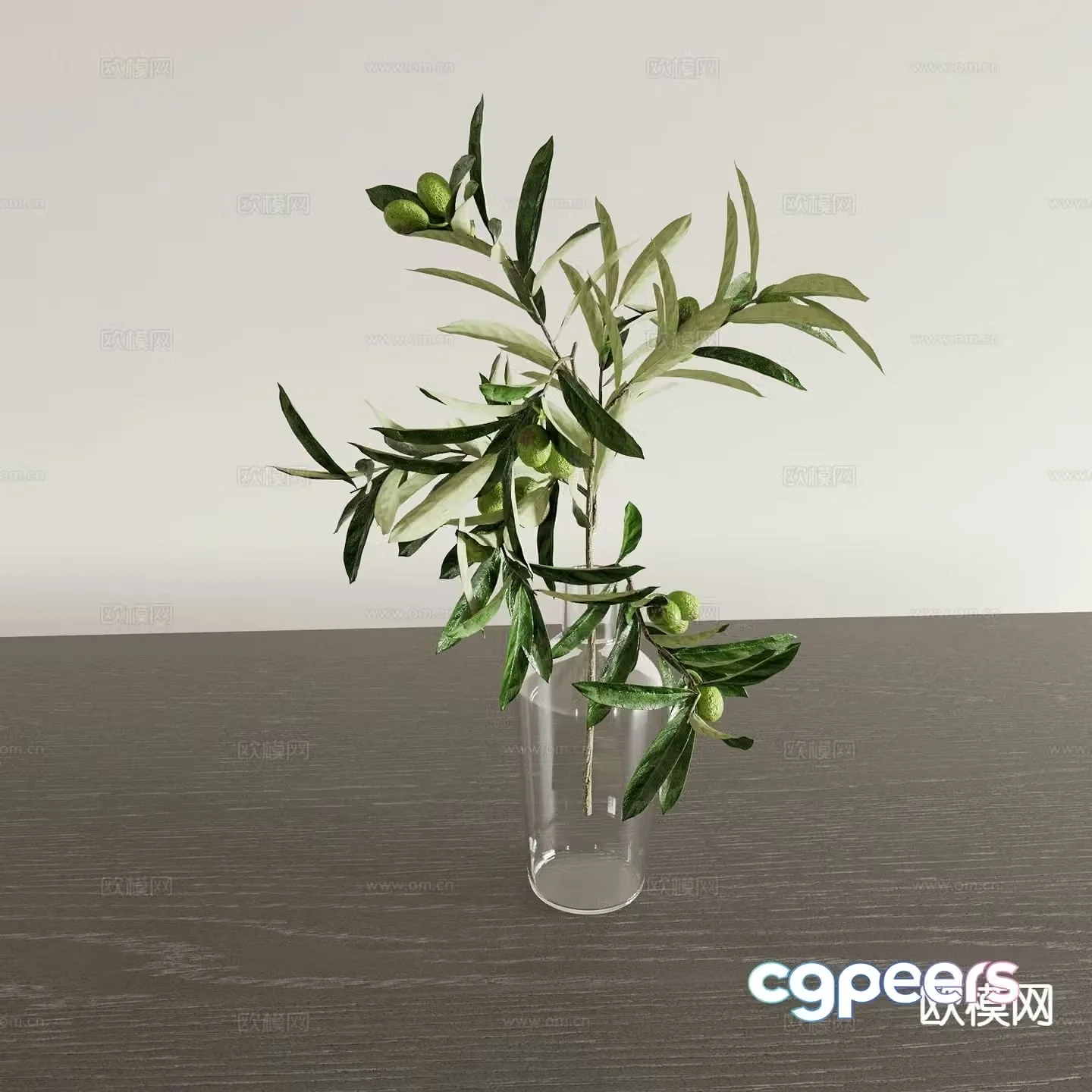 Hydroponic green plants vase aquatic plants 3d model