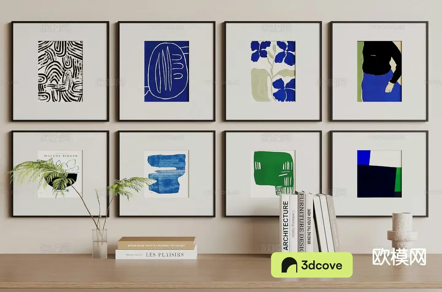 Modern hanging painting abstract painting combined painting