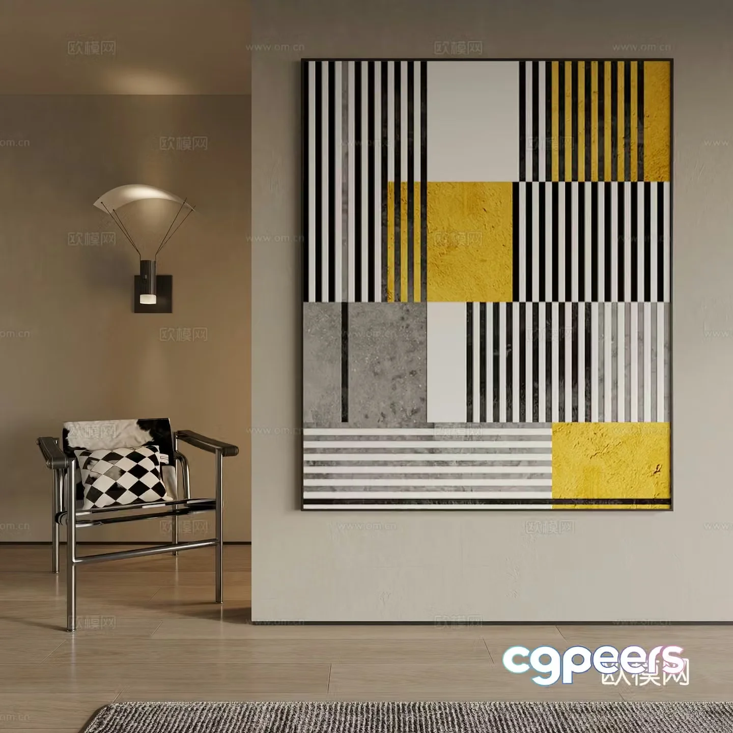 Modern decorative painting 3d model