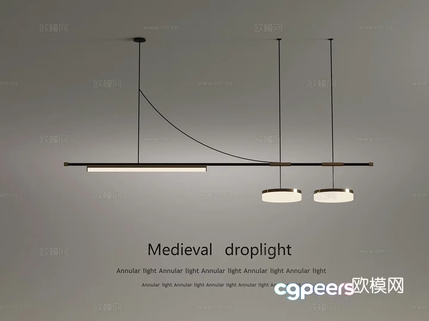 Modern simple chandelier Restaurant chandelier 3d model
