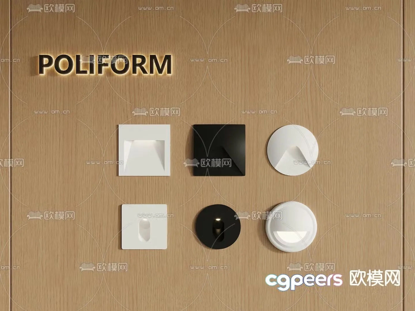Simple wall light sensor light wall light night light 3d model