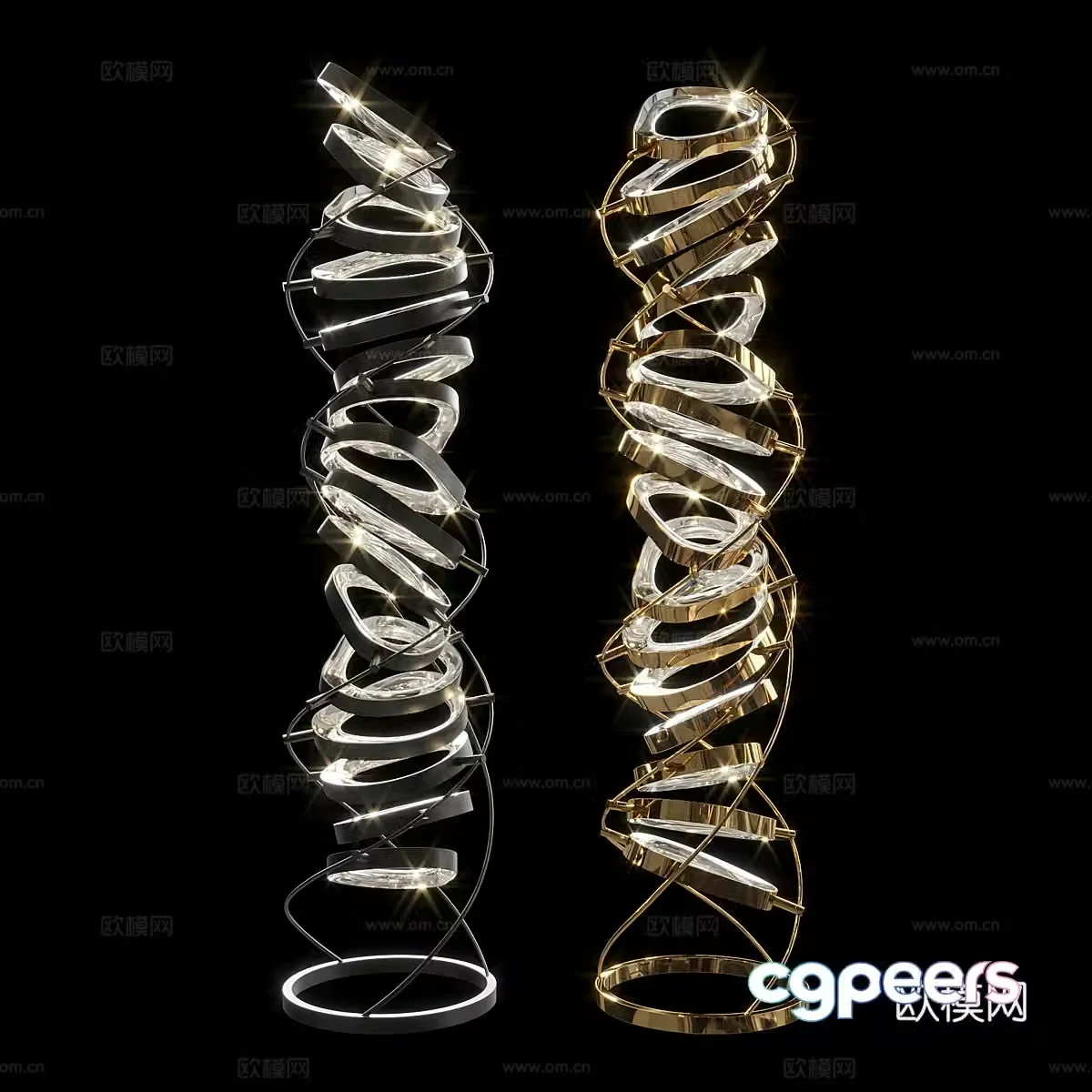 Modern Italian light luxury metal decorative floor lamp 3d model