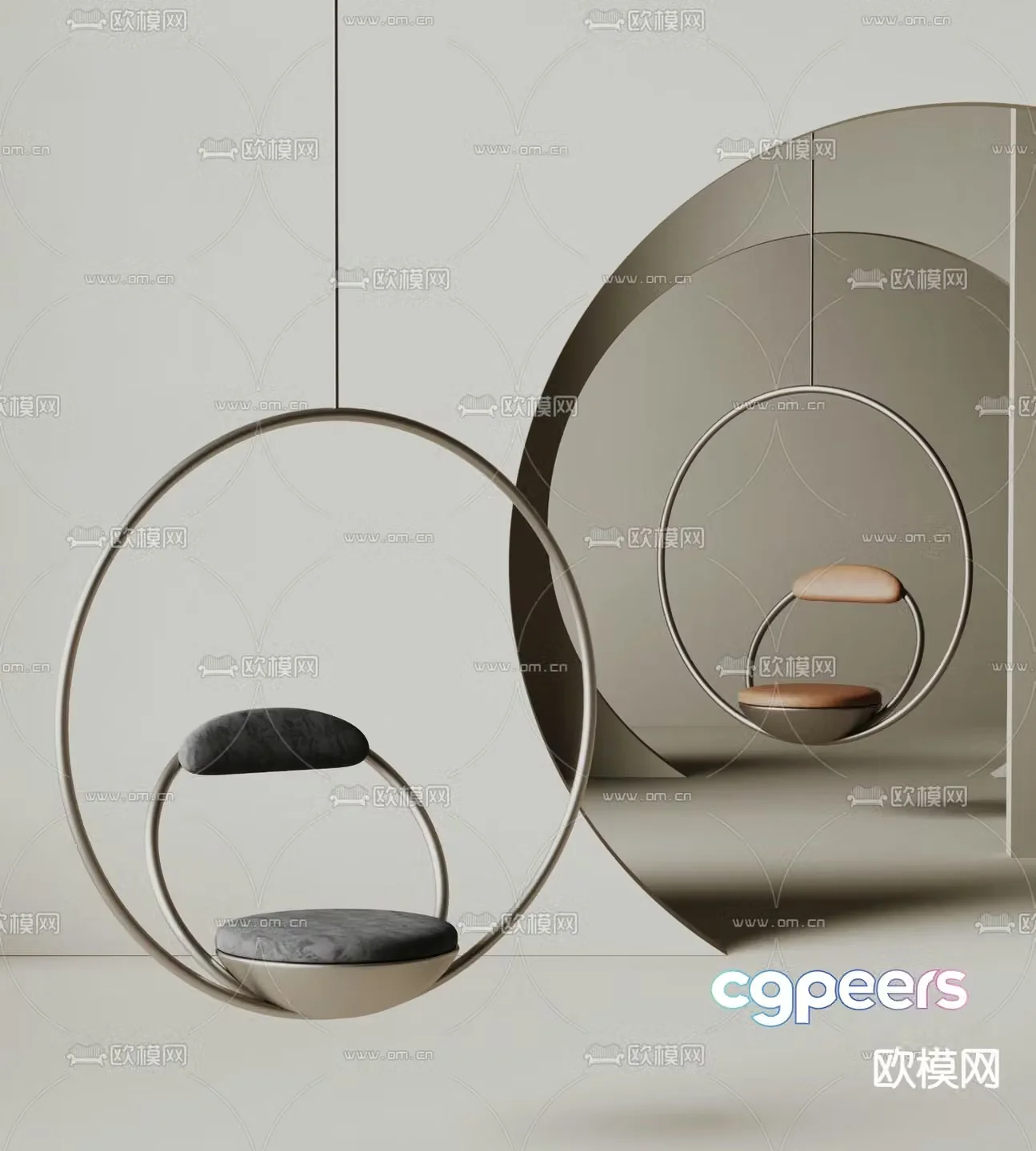 Modern hanging chair rocking chair swing chair 3d model