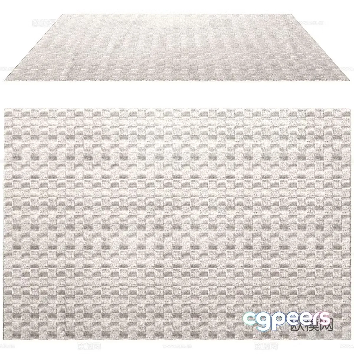 plaid carpet square carpet 3d model