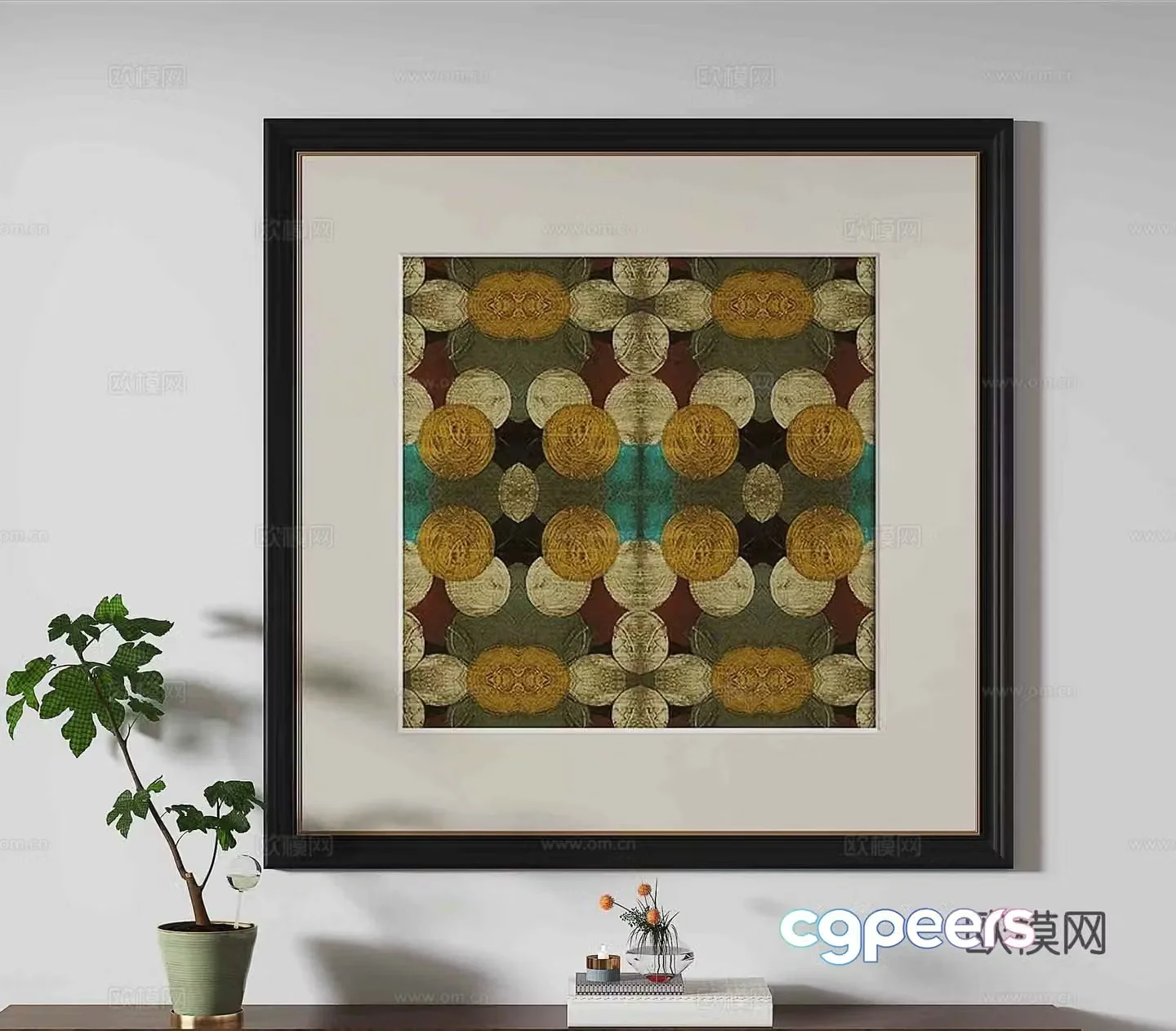 Simple European decorative painting retro painting hanging painting 3D model